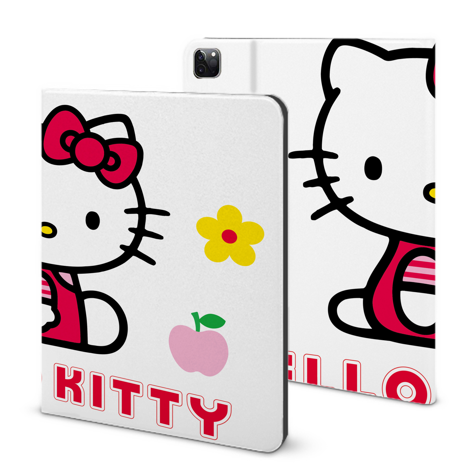 （画像用） Hello Kitty ハローキティ IPad ケース ブック型 PUレザー TPU 耐衝撃 軽量 薄型 ペン収納なし 全面保護 IPad 各モデル対応